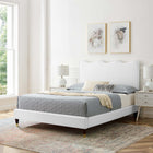 Modway Current Performance Velvet Full Platform Bed - Wood & Gold Legs