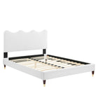 Modway Current Performance Velvet Full Platform Bed - Wood & Gold Legs