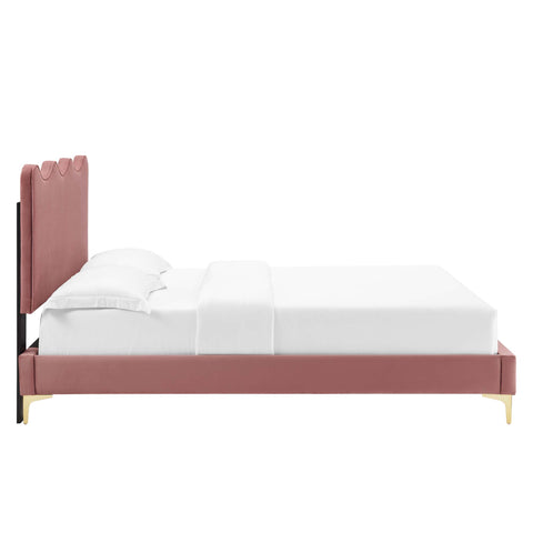 Modway Current Performance Velvet Queen Platform Bed  
