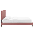 Modway Current Performance Velvet Queen Platform Bed - Wood & Gold Legs