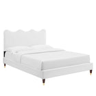 Modway Current Performance Velvet Queen Platform Bed - Wood & Gold Legs