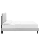 Modway Current Performance Velvet Queen Platform Bed - Black Wood Legs