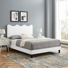 Modway Current Performance Velvet Queen Platform Bed - Black Wood Legs