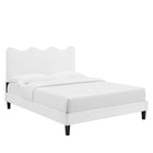 Modway Current Performance Velvet Queen Platform Bed - Black Wood Legs