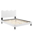 Modway Current Performance Velvet Queen Platform Bed - Black Wood Legs