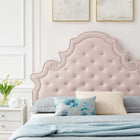 Modway Gwyneth Tufted Performance Velvet Queen Platform Bed - Gold Metal Legs