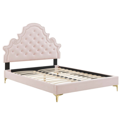 Modway Gwyneth Tufted Performance Velvet Queen Platform Bed  