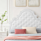 Modway Gwyneth Tufted Performance Velvet Queen Platform Bed - Gold Metal Legs