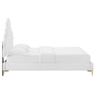 Modway Gwyneth Tufted Performance Velvet Queen Platform Bed - Gold Metal Legs