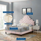 Modway Gwyneth Tufted Performance Velvet Queen Platform Bed - Black Wood Legs
