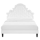 Modway Gwyneth Tufted Performance Velvet Queen Platform Bed - Black Wood Legs