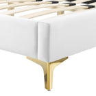 Modway Gwyneth Tufted Performance Velvet Full Platform Bed -  Gold Metal Legs
