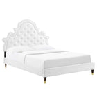 Modway Gwyneth Tufted Performance Velvet Full Platform Bed - Wood & Gold Legs