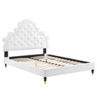 Modway Gwyneth Tufted Performance Velvet Full Platform Bed - Wood & Gold Legs