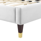 Modway Gwyneth Tufted Performance Velvet Full Platform Bed - Wood & Gold Legs