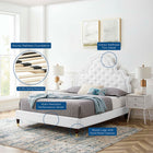 Modway Gwyneth Tufted Performance Velvet Full Platform Bed - Wood & Gold Legs