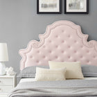 Modway Gwyneth Tufted Performance Velvet Full Platform Bed - Black Wood Legs