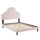Modway Gwyneth Tufted Performance Velvet Full Platform Bed - Black Wood Legs