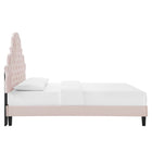 Modway Gwyneth Tufted Performance Velvet Full Platform Bed - Black Wood Legs