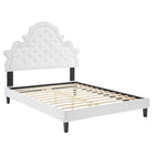 Modway Gwyneth Tufted Performance Velvet Full Platform Bed - Black Wood Legs
