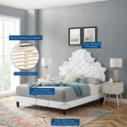 Modway Gwyneth Tufted Performance Velvet Full Platform Bed - Black Wood Legs