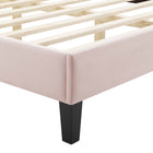 Modway Amber Performance Velvet Queen Platform Bed - Black Wood Legs