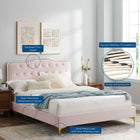 Modway Amber Full Platform Bed - Gold Metal Legs