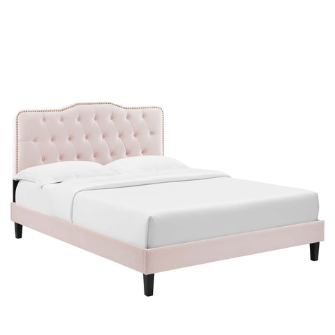 Modway Amber Full Platform Bed - Black Wood Legs