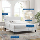 Modway Peyton Performance Velvet Full Platform Bed - Black Wood Legs