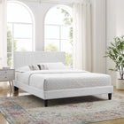 Modway Peyton Performance Velvet Full Platform Bed - Black Wood Legs