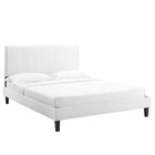 Modway Peyton Performance Velvet Full Platform Bed - Black Wood Legs