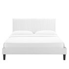 Modway Peyton Performance Velvet Full Platform Bed - Black Wood Legs