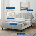 Modway Sienna Performance Velvet Twin Platform Bed - Black Wood Legs