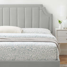 Modway Sienna Performance Velvet Twin Platform Bed - Black Wood Legs