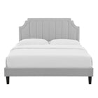 Modway Sienna Performance Velvet Twin Platform Bed - Black Wood Legs