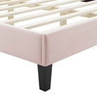 Modway Sienna Performance Velvet Twin Platform Bed - Black Wood Legs
