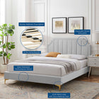 Modway Sienna Performance Velvet Full Platform Bed - Gold Metal Legs