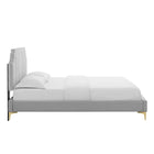 Modway Sienna Performance Velvet Full Platform Bed - Gold Metal Legs
