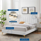 Modway Sienna Performance Velvet Full Platform Bed - Gold Metal Legs