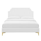 Modway Sienna Performance Velvet Full Platform Bed - Gold Metal Legs