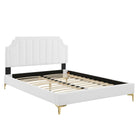 Modway Sienna Performance Velvet King Platform Bed - Gold Metal Legs