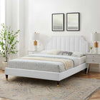 Modway Sienna Performance Velvet King Platform Bed - Wood & Gold Legs