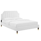Modway Sienna Performance Velvet King Platform Bed - Wood & Gold Legs