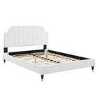 Modway Sienna Performance Velvet King Platform Bed - Wood & Gold Legs