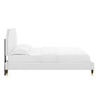 Modway Sienna Performance Velvet King Platform Bed - Wood & Gold Legs