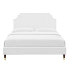 Modway Sienna Performance Velvet King Platform Bed - Wood & Gold Legs