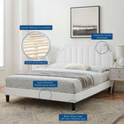 Modway Sienna Performance Velvet King Platform Bed - Black Wood Legs