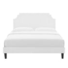 Modway Sienna Performance Velvet King Platform Bed - Black Wood Legs