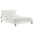 Modway Leah Chevron Tufted Performance Velvet Queen Platform Bed  