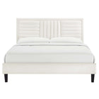 Modway Sofia Channel Tufted Performance Velvet Queen Platform Bed - Black Wood Legs